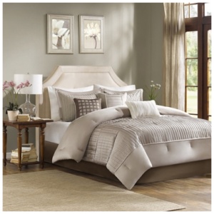 Trinity Queen 7 Piece Comforter Set, Taupe