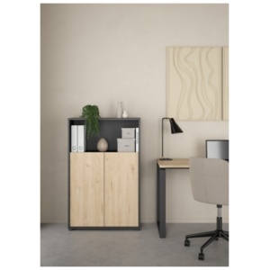 Tvilum Sign 48" Adjustable Bookcase, Gray/Jackson Hickory