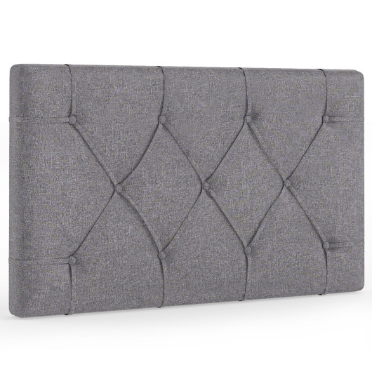 Upholstered Headboard for Twin Size Bed with Fabric Upholstery-Gray