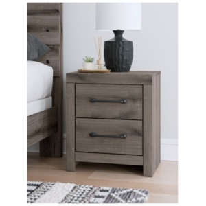 Urbanoore 22" 2 Drawer Charging Nightstand, Brown Gray