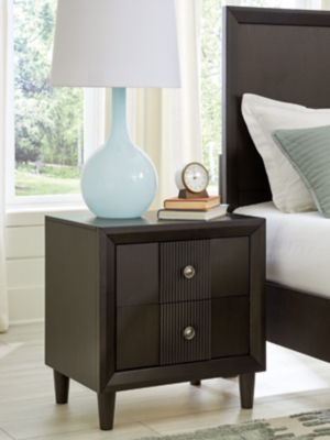 Urbantrack 23" 2 Drawer Nightstand, Dark Brown