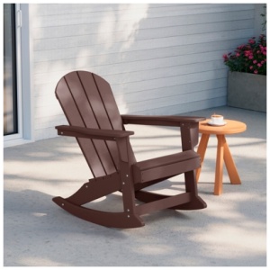 Venice Outdoor Adirondack Rocking Chair, Dark Brown