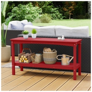 Westin Furniture Otto Outdoor Two Shelf Console Table, Red
