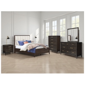 Westonfort Queen Upholstered Panel Bed, Espresso
