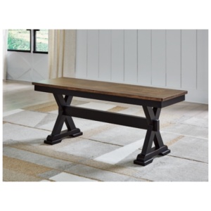 Wildenauer 50" Dining Bench, Brown/Black