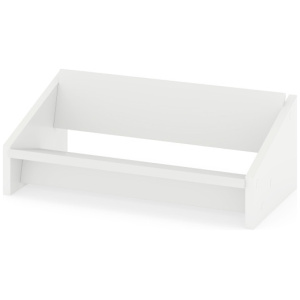 Wooden Tilting Bookcase Small Desktop Bookshelf Organizer for Magazines-White