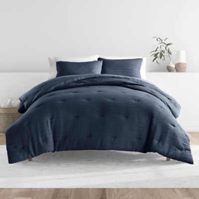 iEnjoy Home 3 Piece King/California King Comforter Set, Navy