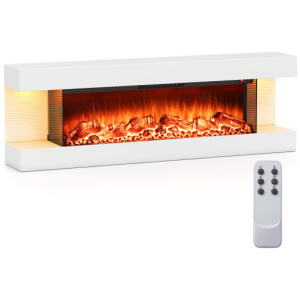 18/36 Inch 3-Sided Wall Mounted Electric Fireplace with 32/50 Inch Wide Floating Mantle-36 Inch