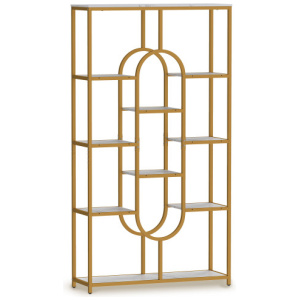 5-Tier Tall Etagere Bookcase with Open Storage Shelves-White