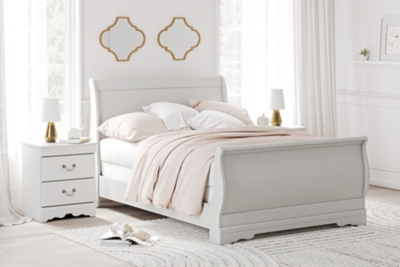 Anarasia Full Sleigh Bed, White