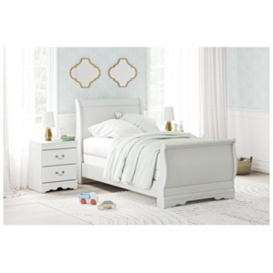 Anarasia Twin Sleigh Bed, White