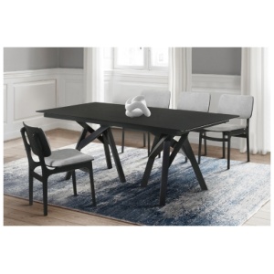 Armen Living Cortina and Lima Dining Table and 4 Chairs, Gray