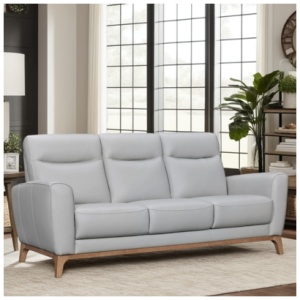 Armen Living Greyson Leather Sofa, Dove Gray