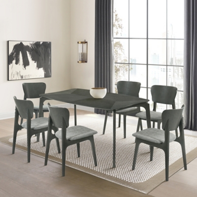 Armen Living Kalia Dining Table and 6 Chairs, Gray