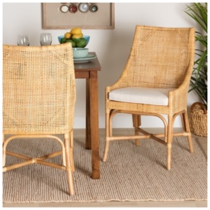 Bali & Pari Bella Dining Chair, Natural/Off White