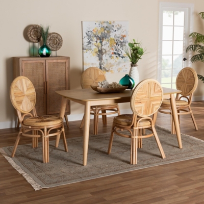 Bali & Pari Carita Dining Table and 4 Chairs, Natural