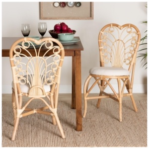 Bali & Pari Jerica Dining Chair, Natural/Off White