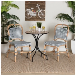 Bali & Pari Luciana Dining Chair, Navy Blue/White