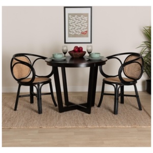 Bali & Pari Palesa Dining Chair, Black/Natural