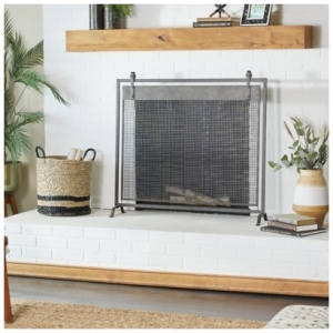 Bayberry Lane 38" x 35" Fireplace Screen, Black