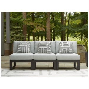 Beachloft 3-Piece Outdoor Modular Sofa, Black/Gray