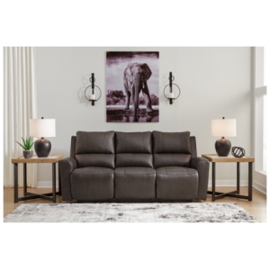 Boxmere Power Leather Reclining Sofa Leather, Storm