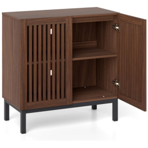 Buffet Cabinet with Storage 32" Wooden Sideboard Coffee Bar Station-Walnut