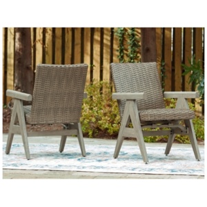 Carisbo Outdoor Rocking Arm Chair (Set of 2), Beige