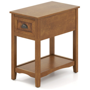 Contemporary Chair Side End Table Compact Table with Drawer Nightstand-Yellow