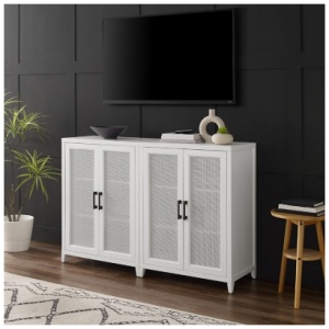 Crosley Furniture Milo Media Sideboard Cabinet Set of 2, White