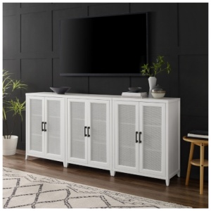 Crosley Furniture Milo Media Sideboard Cabinet Set of 3, White