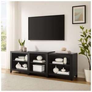 Crosley Furniture Ronin Low Profile 69" Tv Stand, Black