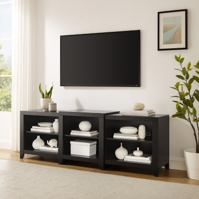 Crosley Furniture Ronin Low Profile 69" Tv Stand, Black