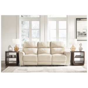 Dahlmoore Power Reclining Sofa Leather, Almond