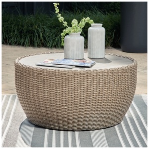 Danson Outdoor Coffee Table, Beige