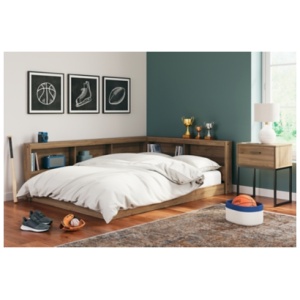 Deanlow Full Bookcase Storage Bed, Honey