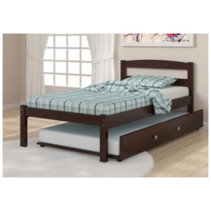 Donco Kids Econo Scandinavian Twin Bed with Twin Trundle, Cappuccino