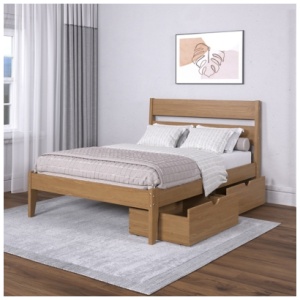 Donco Kids Full Platform Bed with Dual Underbed Drawers, Urban Oak
