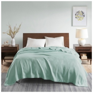 Freshspun Basketweave Twin Blanket, Seafoam