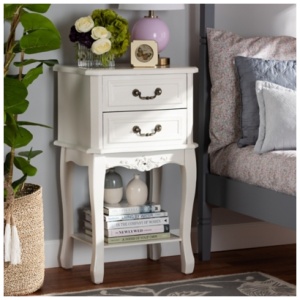 Gabrielle French Country 2-Drawer Nightstand, White