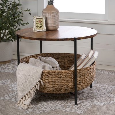 HAPPIMESS Carly Storage Coffee Table, Natural