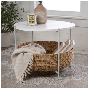 HAPPIMESS Carly Storage Coffee Table, White
