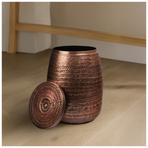 HAPPIMESS Jasper Storage Side Table, Antique Copper