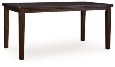 Haddigan Counter Height 60"-78" Extendable Dining Table, Dark Brown, Wood