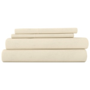 Home Collection Premium Ultra Soft Flannel Twin Bed Sheet Set, Ivory