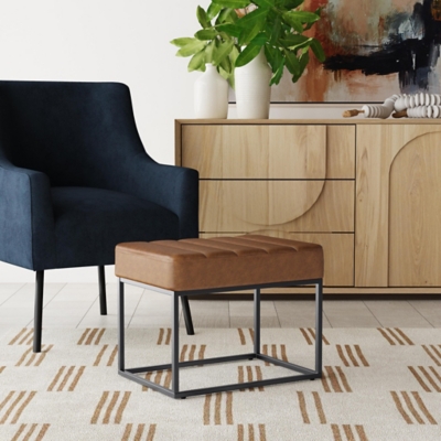 Homepop Theodore Ottoman, Brown