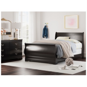 Huey Vineyard Full Sleigh Bed, Black