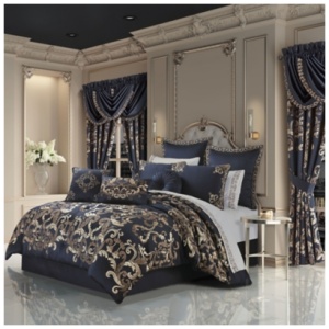 J. Queen New York Caruso 4 Piece Queen Comforter Set, Royal Blue