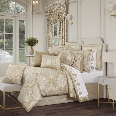J. Queen New York Sezanne King 4 Piece Comforter Set, Champagne