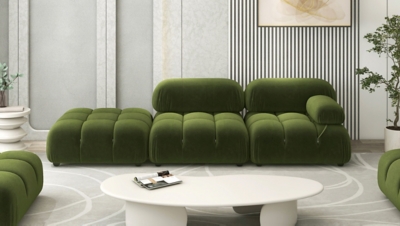 Jennifer Taylor Home Marcel Sofa Chaise, Olive Green